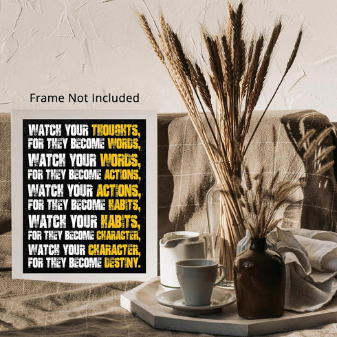 Posterizer 1 pcs-your actions become your habits-powerful quote-Workplace & Office Art-Motivational & Inspirational Art-decor for office wall- UNF...